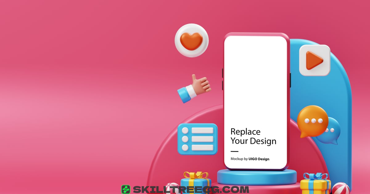 Mockup Smartphone Device 3D Fun Background（482586）-技能树